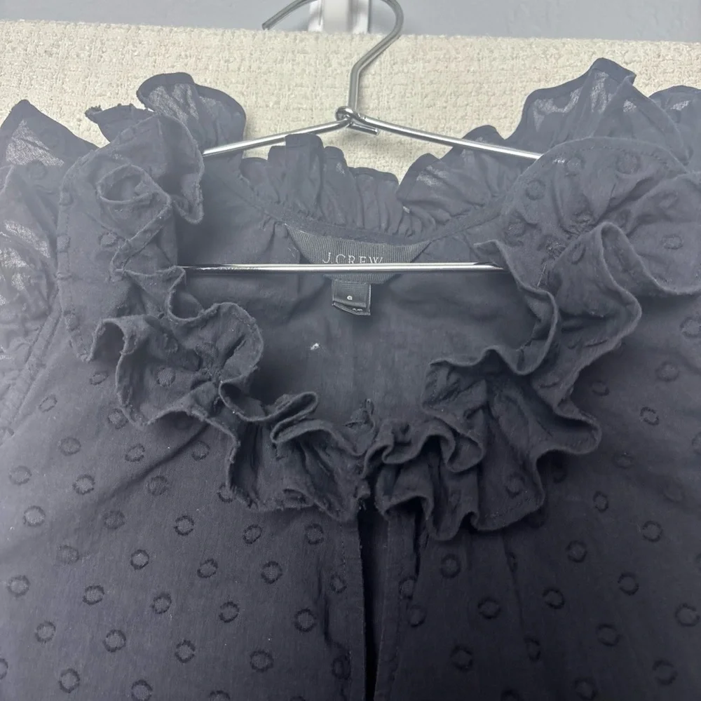 J. Crew‎ Black Sleeveless Ruffled Blouse